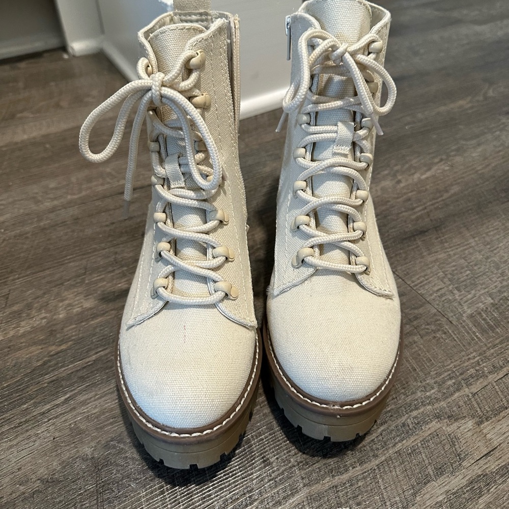 Cream Combat Boot